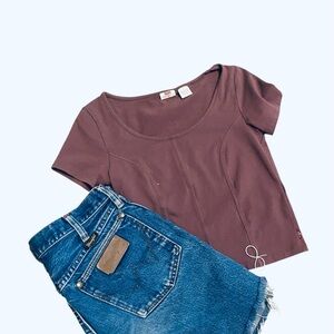 Levi's Dusty Purple Corset Short Sleeve‎ Top